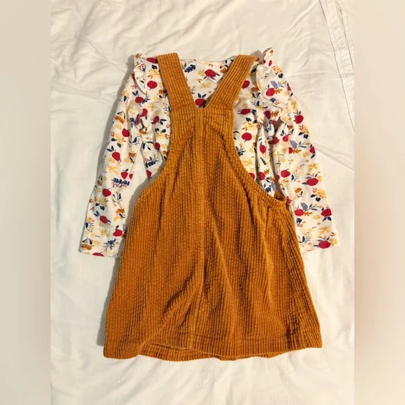 Tahari Apple Embroidered Corduroy Jumper Set size 3T - Picture 4 of 7